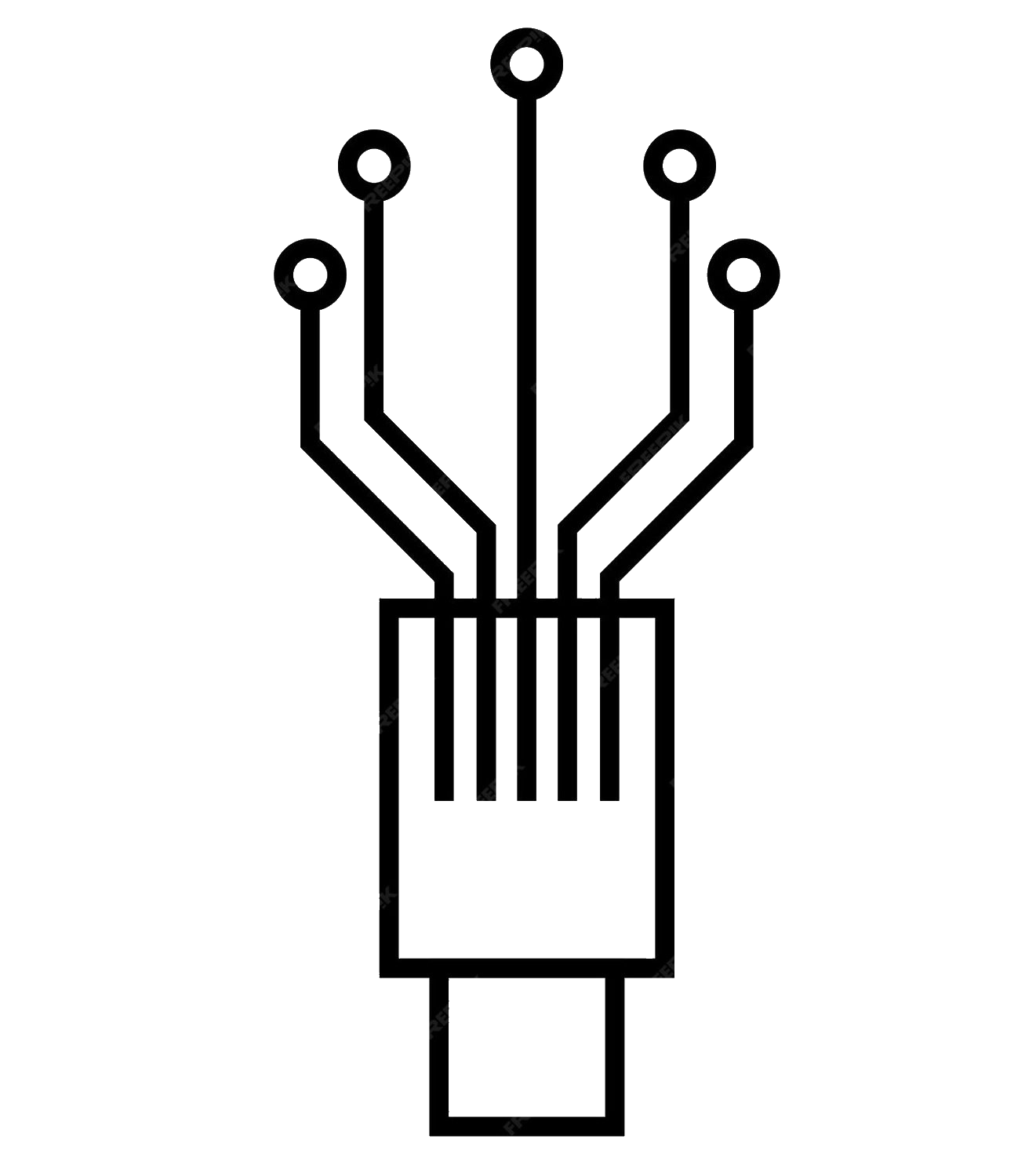 Network cable connector icon representing wired networking